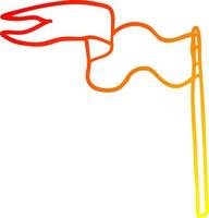 warm gradient line drawing cartoon flag vector
