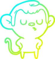 cold gradient line drawing cartoon monkey vector