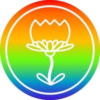 lotus flower circular in rainbow spectrum vector