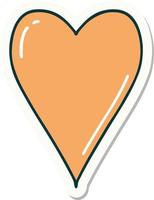 sticker of tattoo in traditional style of a heart vector