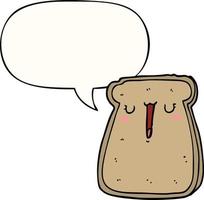 cartoon toast and speech bubble vector