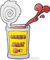 freehand drawn cartoon canned meat vector