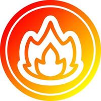 simple flame circular in hot gradient spectrum vector