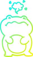 cold gradient line drawing cartoon frog vector