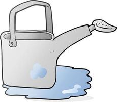 freehand drawn cartoon watering can vector