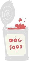 flat color illustration of dog food vector
