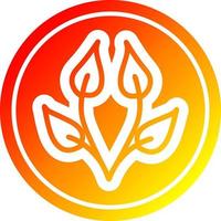 natural leaf circular in hot gradient spectrum vector