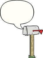 cartoon mailbox and speech bubble vector