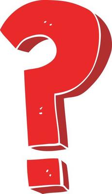 flat color illustration of question mark symbol