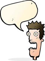 cartoon shocked man s face with speech bubble vector