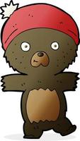 cartoon cute black teddy bear vector