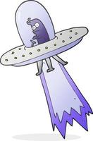 freehand drawn cartoon flying saucer vector