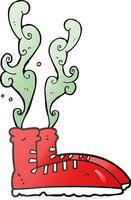 freehand drawn cartoon smelly sneakers vector