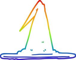 rainbow gradient line drawing cartoon witch hat vector