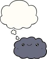 cartoon cloud and thought bubble vector