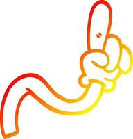 warm gradient line drawing cartoon hand gesture vector