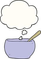 cartoon soup bowl and thought bubble vector