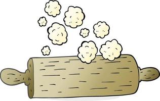 freehand drawn cartoon rolling pin vector