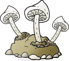 freehand drawn cartoon mushrooms growing vector