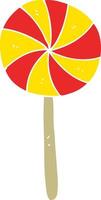 flat color illustration of candy lollipop vector