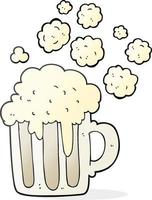 freehand drawn cartoon foamy beer vector