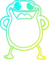 cold gradient line drawing cartoon frog vector