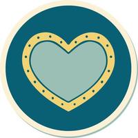 sticker of tattoo in traditional style of a heart vector