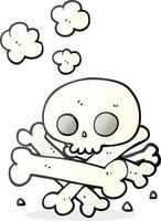 freehand drawn cartoon pile of bones vector