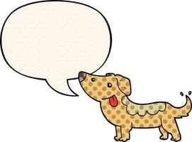 cartoon dog and speech bubble in comic book style vector