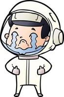 cartoon crying astronaut vector