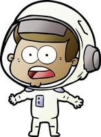 cartoon surprised astronaut vector