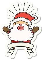 sticker of a tattoo style santa claus christmas character vector