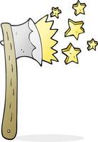 freehand drawn cartoon sharp axe vector