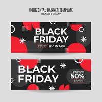 banner de venta de viernes negro. plantilla de ilustración vectorial de medios sociales para el desarrollo de sitios web y sitios web móviles, diseño de correo electrónico y boletines, material de marketing. vector