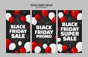 banner de venta de viernes negro. plantilla de ilustración vectorial de medios sociales para el desarrollo de sitios web y sitios web móviles, diseño de correo electrónico y boletines, material de marketing. vector