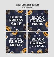 banner de venta de viernes negro. plantilla de ilustración vectorial de medios sociales para el desarrollo de sitios web y sitios web móviles, diseño de correo electrónico y boletines, material de marketing. vector