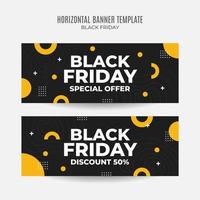 banner de venta de viernes negro. plantilla de ilustración vectorial de medios sociales para el desarrollo de sitios web y sitios web móviles, diseño de correo electrónico y boletines, material de marketing. vector