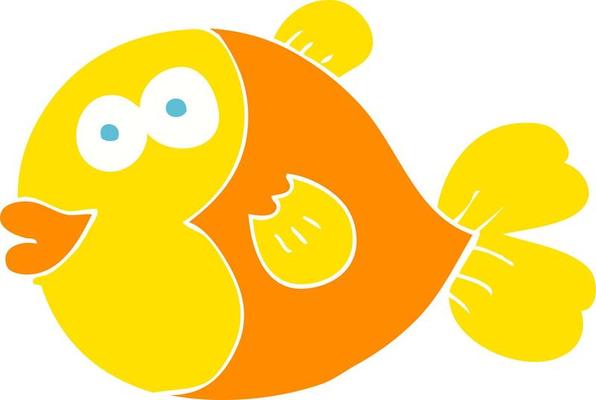 flat color illustration of fish