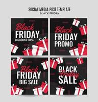 banner de venta de viernes negro. plantilla de ilustración vectorial de medios sociales para el desarrollo de sitios web y sitios web móviles, diseño de correo electrónico y boletines, material de marketing. vector