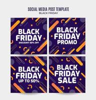 banner de venta de viernes negro. plantilla de ilustración vectorial de medios sociales para el desarrollo de sitios web y sitios web móviles, diseño de correo electrónico y boletines, material de marketing. vector