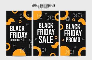 banner de venta de viernes negro. plantilla de ilustración vectorial de medios sociales para el desarrollo de sitios web y sitios web móviles, diseño de correo electrónico y boletines, material de marketing. vector