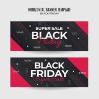 banner de venta de viernes negro. plantilla de ilustración vectorial de medios sociales para el desarrollo de sitios web y sitios web móviles, diseño de correo electrónico y boletines, material de marketing. vector