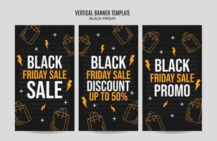 Black Friday sale banner. Social media vector illustration template for website and mobile website development, email and newsletter design, marketing material.