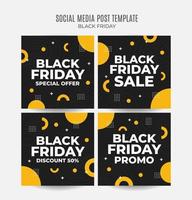 banner de venta de viernes negro. plantilla de ilustración vectorial de medios sociales para el desarrollo de sitios web y sitios web móviles, diseño de correo electrónico y boletines, material de marketing. vector