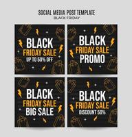 Black Friday sale banner. Social media vector illustration template for website and mobile website development, email and newsletter design, marketing material.