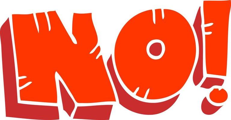 flat color illustration of NO  shout
