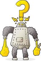 freehand drawn cartoon confused robot carrying shopping vector