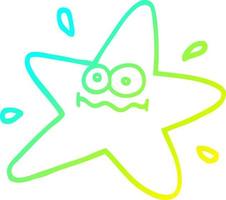 cold gradient line drawing funny cartoon star vector