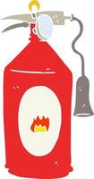 flat color illustration of fire extinguisher vector