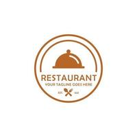 Restaurant simple flat logo design vector